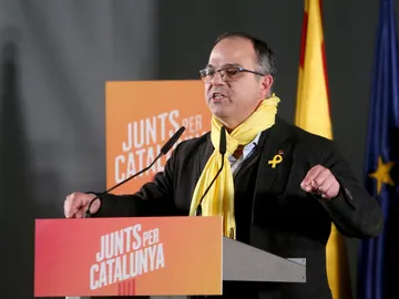 El exconseller Jordi Turull interviene en el mitin de Junts per Catalunya en Tarragona El exconseller Jordi Turull interviene en el mitin de Junts per Catalunya en Tarragona