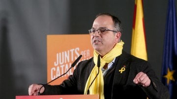 El exconseller Jordi Turull interviene en el mitin de Junts per Catalunya en Tarragona