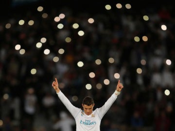 Cristiano Ronaldo celebra su gol en la final del Mundial de Clubes