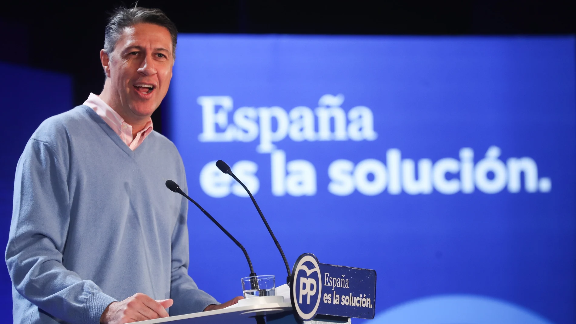 Xavier García Albiol en un acto de campaña en Salou Xavier García Albiol en un acto de campaña en Salou