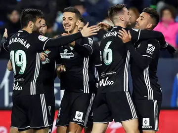 Los jugadores del Betis celebran un gol Los jugadores del Betis celebran un gol