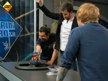 Marron, Pablo Motos y Ed Sheeran en 'El Hormiguero 3.0'. Marron, Pablo Motos y Ed Sheeran en 'El Hormiguero 3.0'.