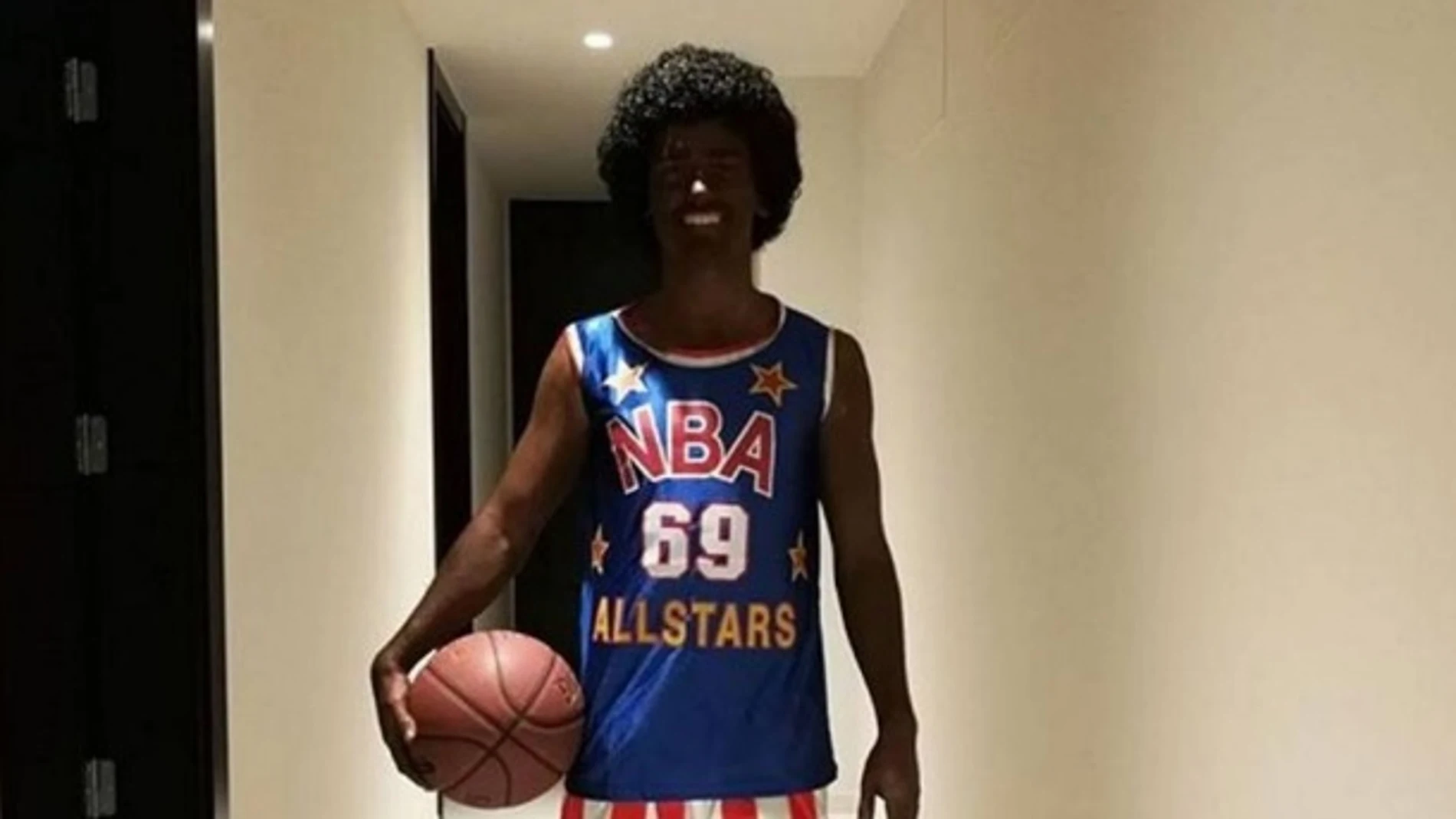 Griezmann, disfrazado de Harlem Globetrotters Griezmann, disfrazado de Harlem Globetrotters
