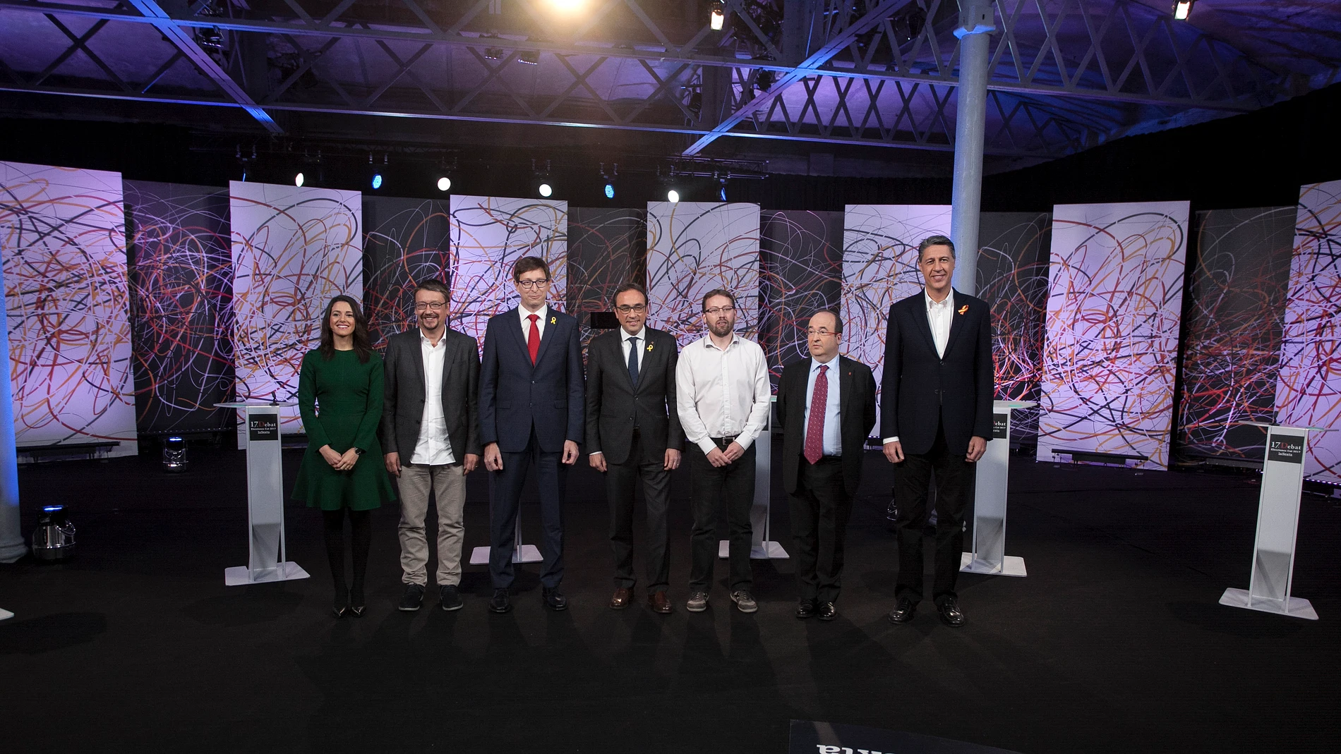 Los representantes de los siete partidos que han participado en el debate a siete previo al 21D Los representantes de los siete partidos que han participado en el debate a siete previo al 21D
