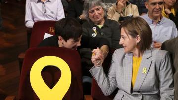 Carme Forcadell en un mitin en Sabadell