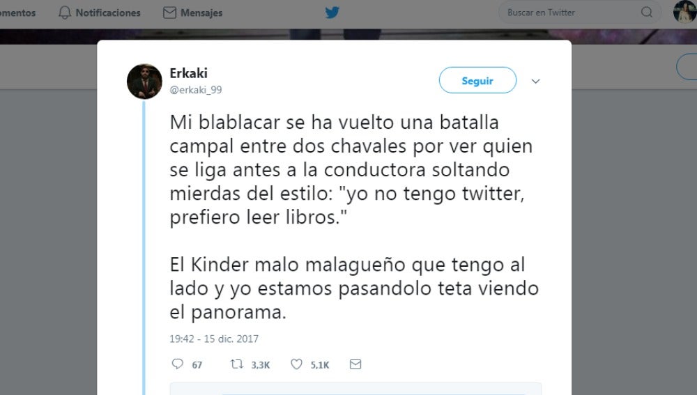 Captura de pantalla de Twitter