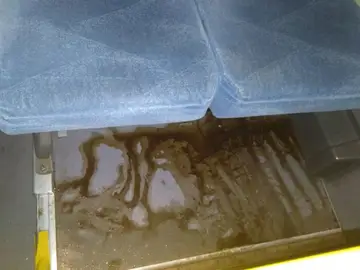 Imagen de la sustancia abrasiva en el autobús Imagen de la sustancia abrasiva en el autobús