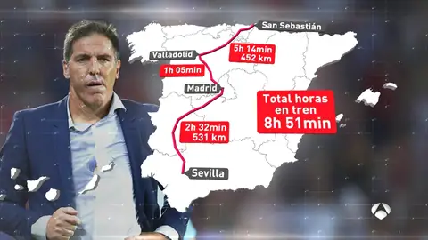 La odisea de Berizzo para llegar a San Sebastián: 8 horas y 920 km La odisea de Berizzo para llegar a San Sebastián: 8 horas y 920 km