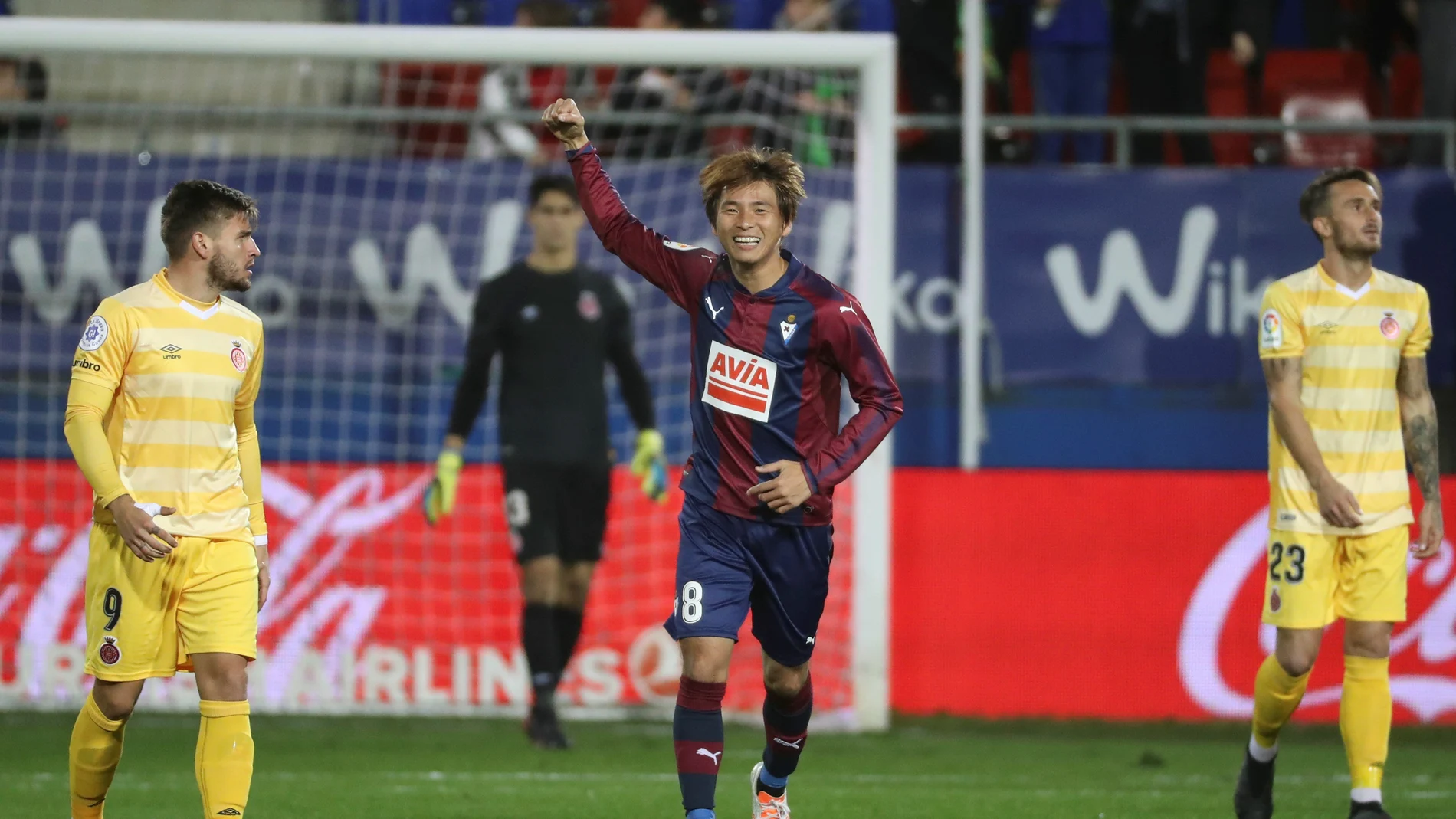 Inui celebra uno de sus goles con el Eibar Inui celebra uno de sus goles con el Eibar