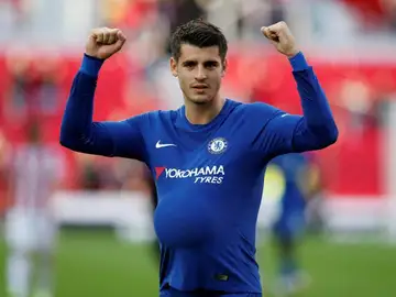 Morata dedica el gol a su mujer embarazada. Morata dedica el gol a su mujer embarazada.