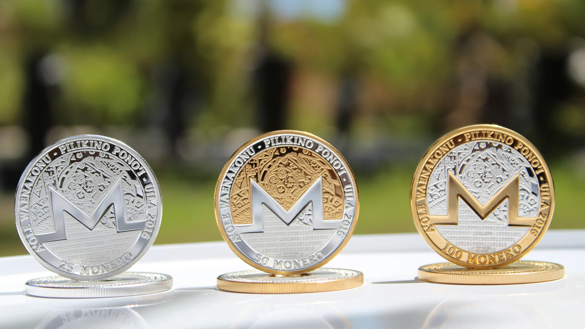 Representación física de la moneda virtual Monero Representación física de la moneda virtual Monero