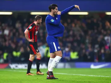 Morata dedica su gol con el Chelsea a su mujer embarazada Morata dedica su gol con el Chelsea a su mujer embarazada