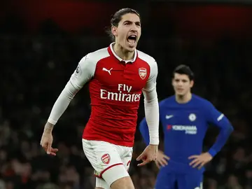 Bellerín celebra el gol del empate ante el Chelsea Bellerín celebra el gol del empate ante el Chelsea