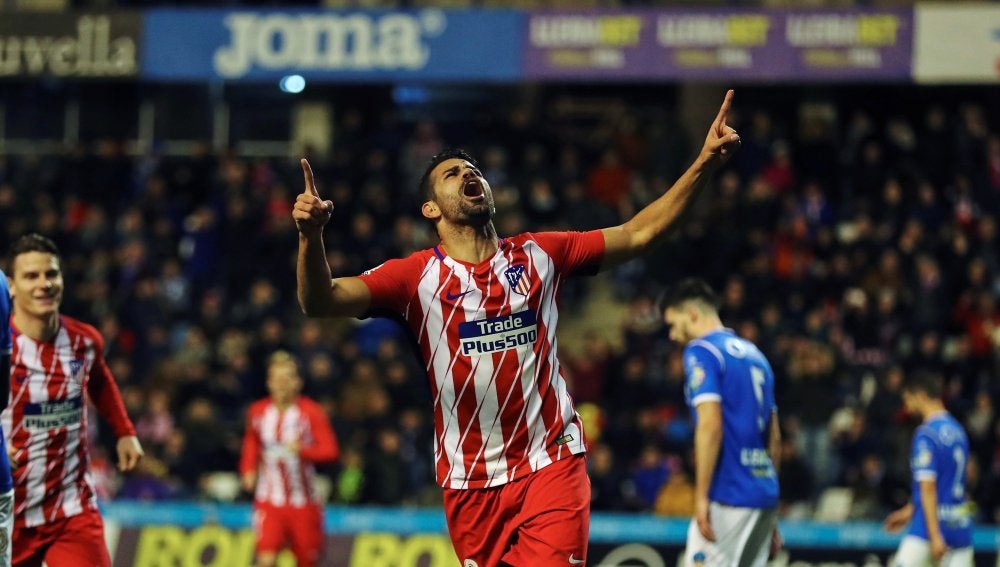 Diego Costa celebra su gol ante el Lleida