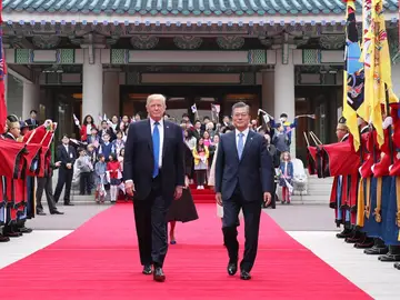 Donald Trump y Moon Jae-in Donald Trump y Moon Jae-in