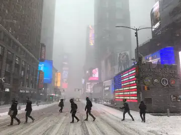 Nieva sobre Times Square Nieva sobre Times Square