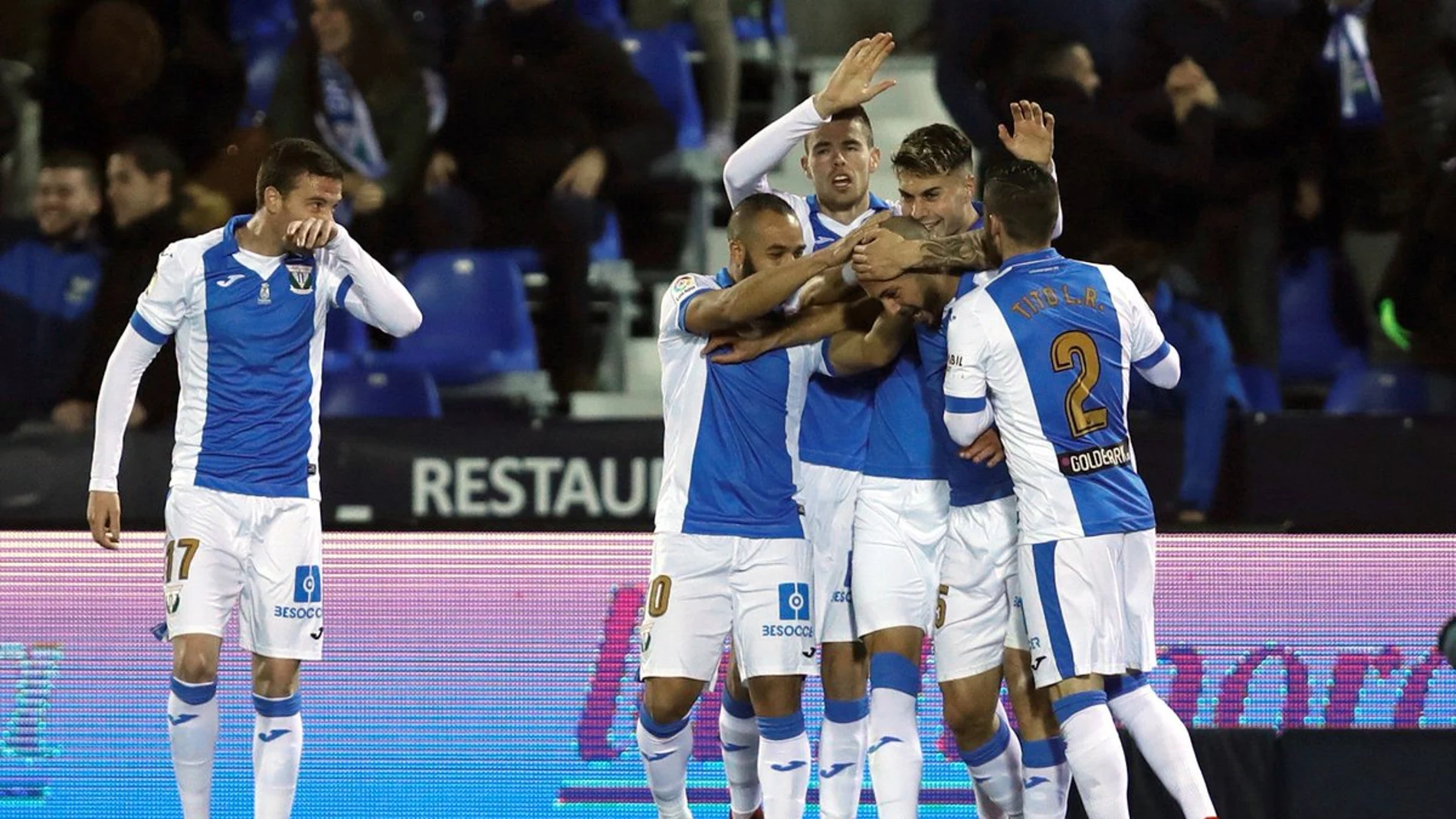 Los jugadores del Leganés celebran un gol Los jugadores del Leganés celebran un gol