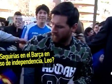 La reacción de Messi al ser preguntado por la cláusula 'anti-independencia' que impuso al Barça