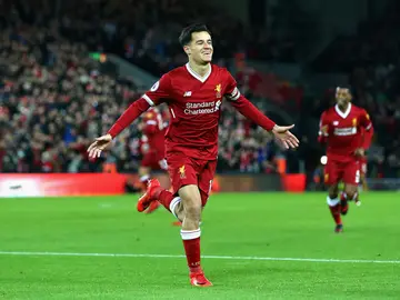 Coutinho celebra uno de sus goles con el Liverpool Coutinho celebra uno de sus goles con el Liverpool