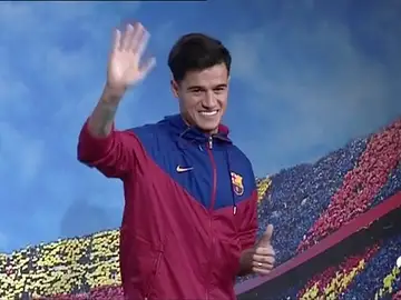 Primera imagen de Coutinho con el Barcelona Primera imagen de Coutinho con el Barcelona