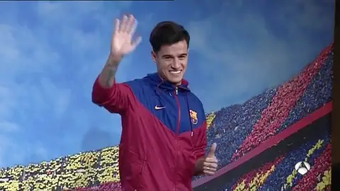 Primera imagen de Coutinho con el Barcelona Primera imagen de Coutinho con el Barcelona