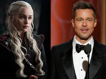 Emilia Clarke y Brad Pitt Emilia Clarke y Brad Pitt