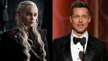 Emilia Clarke y Brad Pitt