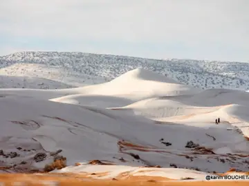 El desierto de Sáhara cubierto de nieve El desierto de Sáhara cubierto de nieve