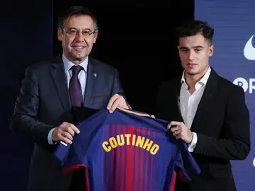 Coutinho en su presentación Coutinho en su presentación
