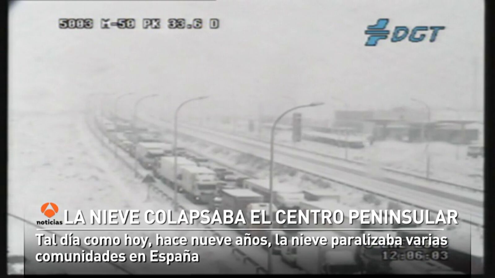 La nieve colapsaba varias comunidades céntricas de España hace nueve años