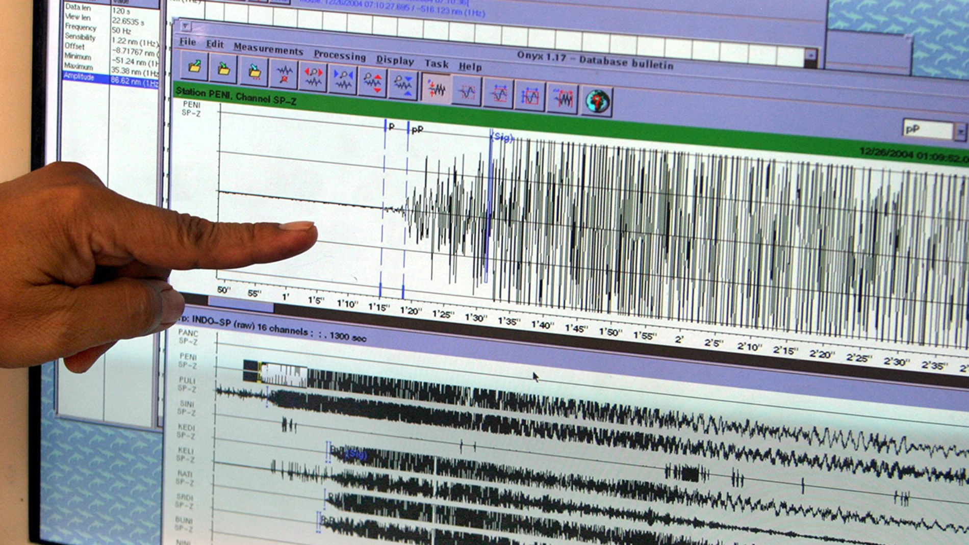 Gráfico de un centro de estudios sísmicos Gráfico de un centro de estudios sísmicos