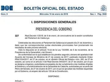 Decreto de convocatoria de la sesión constitutiva del Parlmant Decreto de convocatoria de la sesión constitutiva del Parlmant
