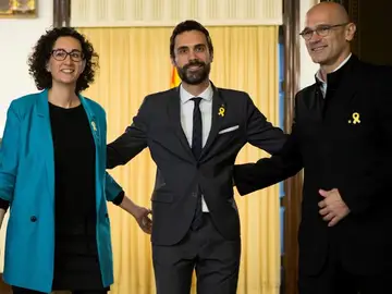 Marta Rovira, Roger Torrent y Raül Romeva Marta Rovira, Roger Torrent y Raül Romeva