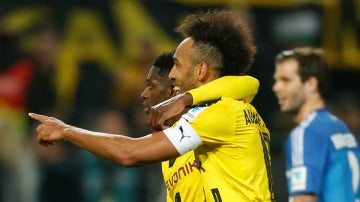 Dembele y Aubameyang, en el Borussia Dortmund