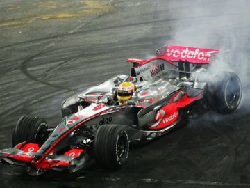 Hamilton, a bordo del McLaren campeón de 2008