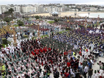 Imagen de la tamborrada en San Sebastián