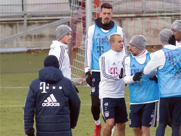 James y Rudy, enfrentados en el entrenamiento del Bayern James y Rudy, enfrentados en el entrenamiento del Bayern