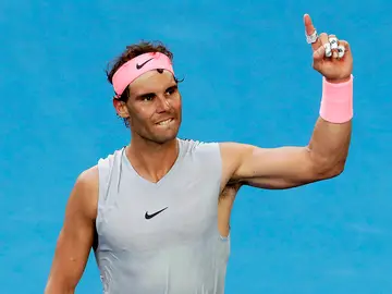 Nadal celebra su pase a cuartos en el Open de Australia Nadal celebra su pase a cuartos en el Open de Australia