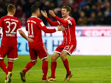 El Bayern celebrando el gol