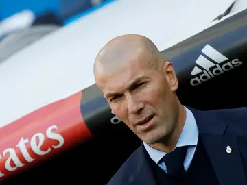 Zidane, durante el partido contra el Deportivo Zidane, durante el partido contra el Deportivo