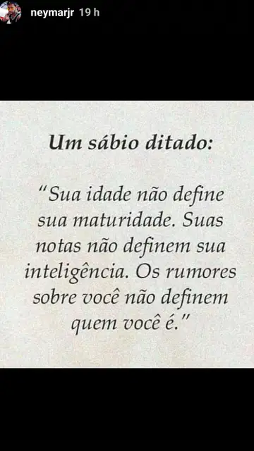 La frase de Neymar en Instagram La frase de Neymar en Instagram