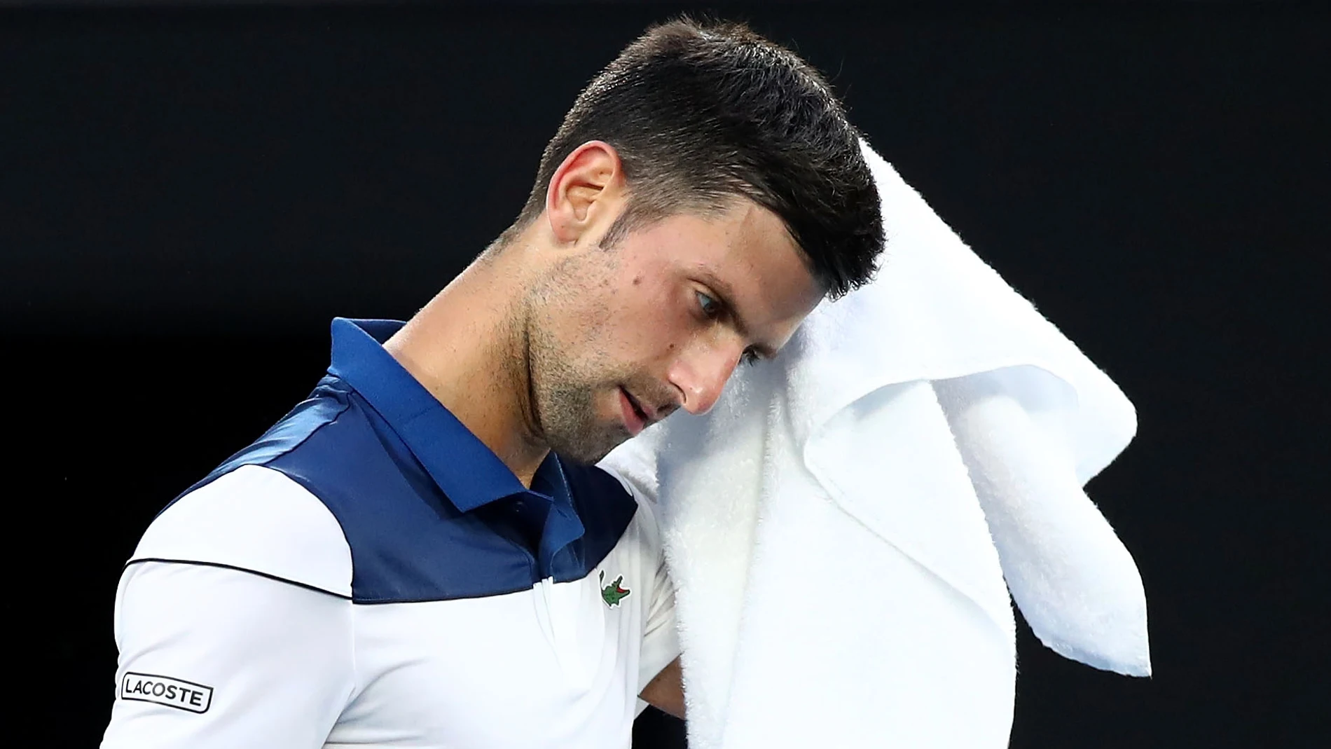 Djokovic se lamenta tras un punto ante Chung Djokovic se lamenta tras un punto ante Chung