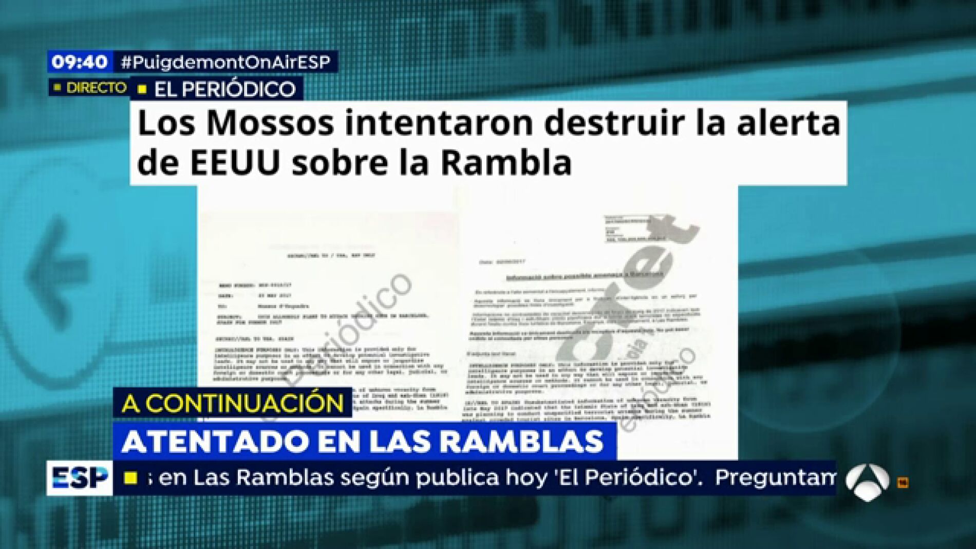 Los Mossos d'Esquadra intentaron quemar la alerta de EEUU sobre el aviso de atentado de Barcelona