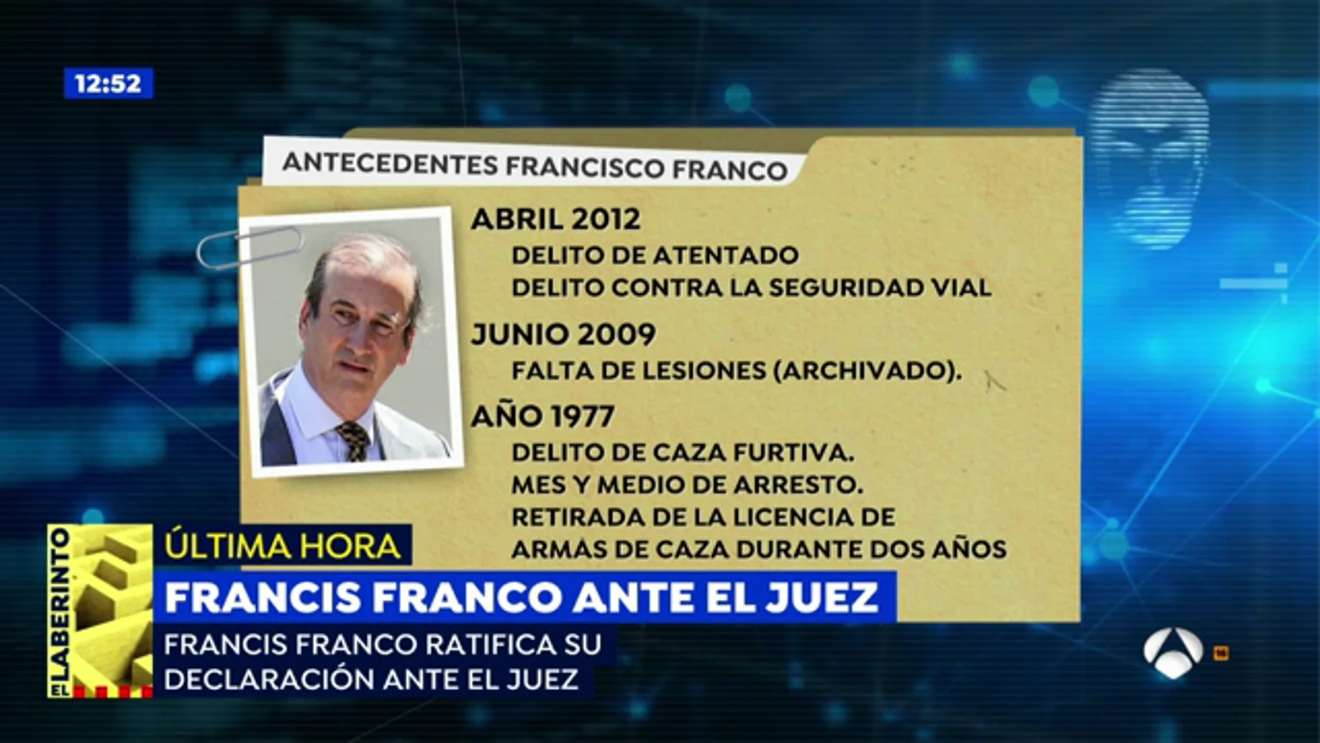 Francis Franco ratifica su declaración y asegura que no era él quien conducía el vehículo que se dio a la fuga