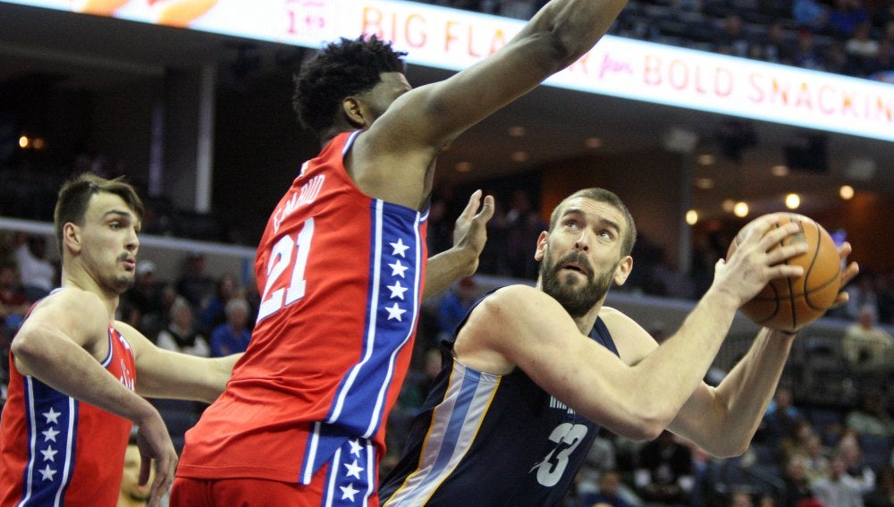 Marc Gasol, en acción ante los Sixers