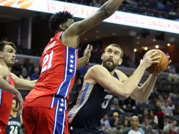 Marc Gasol, en acción ante los Sixers Marc Gasol, en acción ante los Sixers