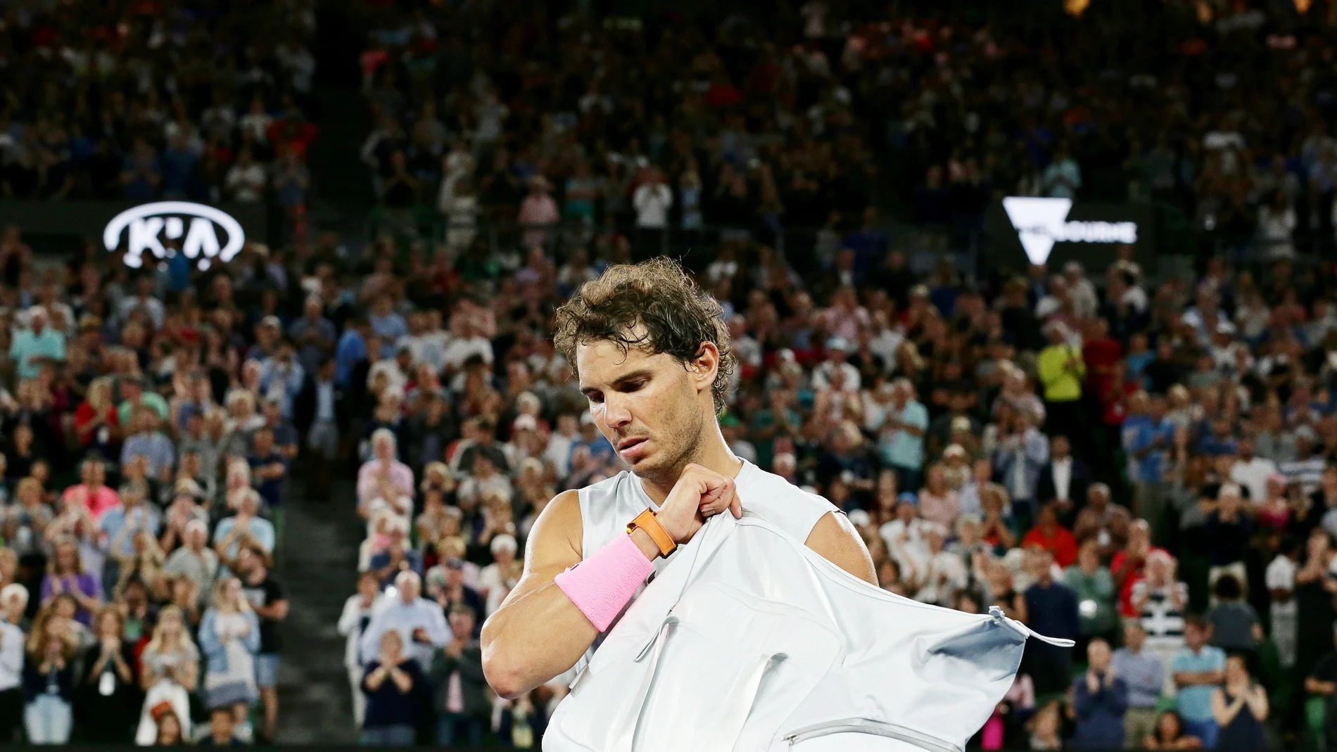 Rafa Nadal, en su partido ante Cilic en Melbourne Rafa Nadal, en su partido ante Cilic en Melbourne