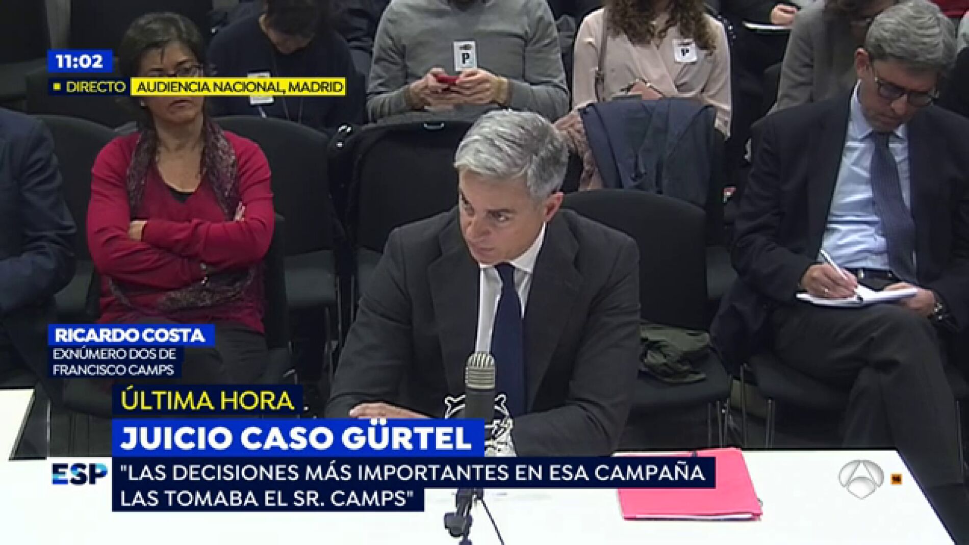 caja Ricardo Costa confiesa la existencia de caja B en el juicio por el Caso G&uuml;rtel: "El PP se financiaba con dinero negro"