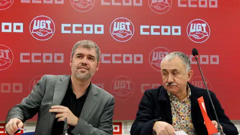 Los secretarios generales de CCOO y UGT, Unai Sordo y Pepe Álvarez Los secretarios generales de CCOO y UGT, Unai Sordo y Pepe Álvarez