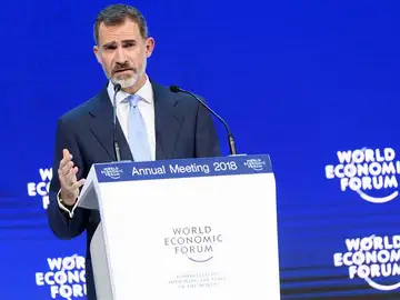 El rey Felipe VI participa en un panel de la 48 edición del Foro de Davos El rey Felipe VI participa en un panel de la 48 edición del Foro de Davos